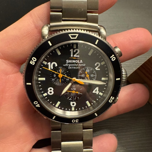 Shinola Black Blizzard Titanium Chronograph Watch – 48mm - Picture 1 of 7